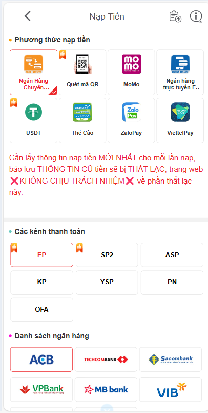 Chọn phương thức nạp tiền Gi8 phù hợp