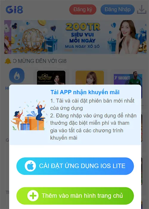 Lựa chọn phiên bản của ứng dụng Gi8 phù hợp với bạn