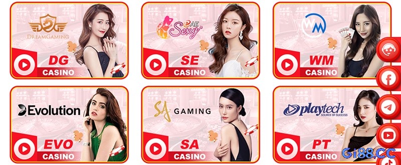 Nhà cái cung cấp nhiều sảnh casino hấp dẫn và nổi bật hiện nay như DG, SE, WM, …